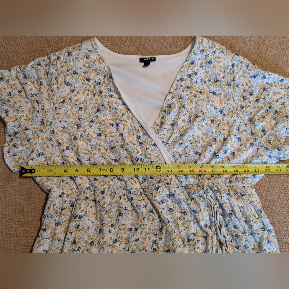 Torrid Plus Size Floral Patterned Maxi Rayon Slub Surplice Wrap Dress - Picture 9 of 12